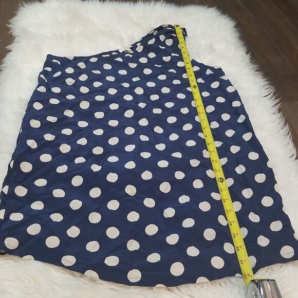 Joie 100% Silk Navy Blue Polka Dot One-shoulder dress - Picture 8 of 8